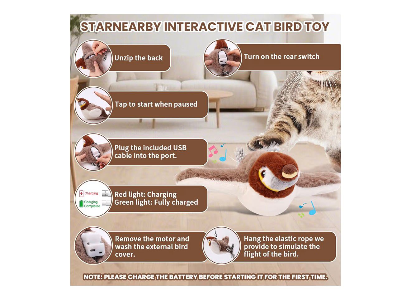 Flappy Bird Cat Toy
